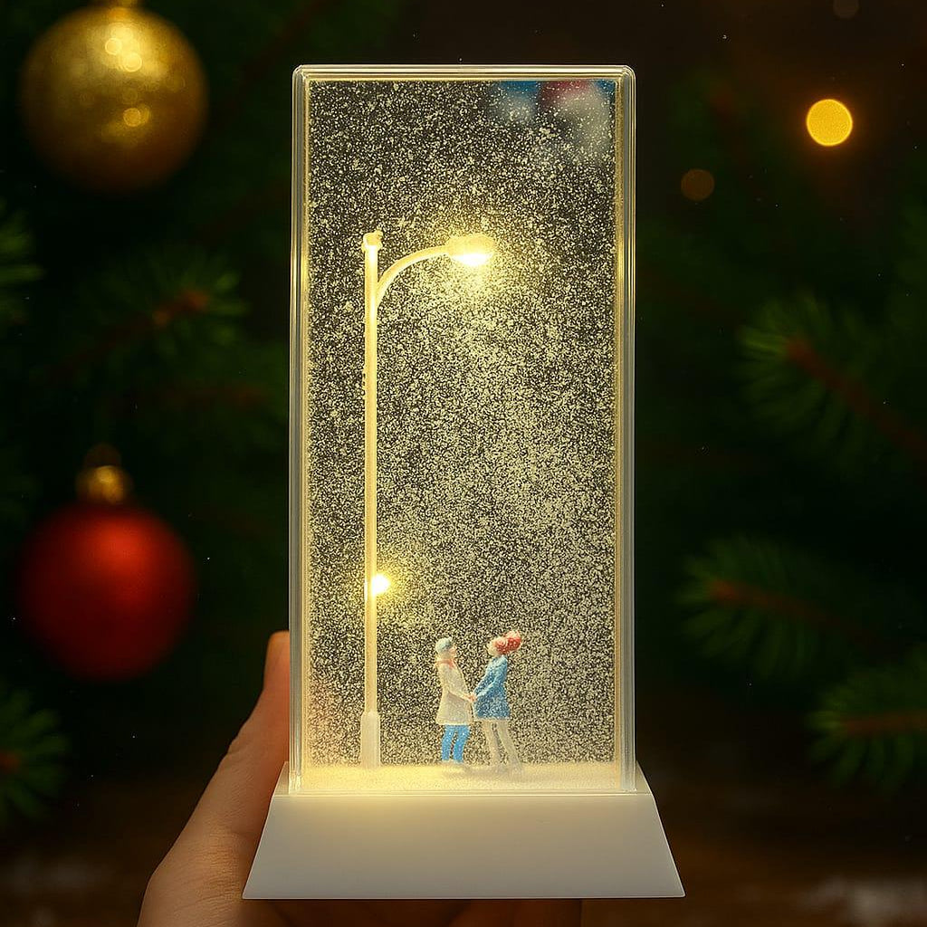 Sevgililer Tasarımlı Sokak Lambaları Kar Küresi