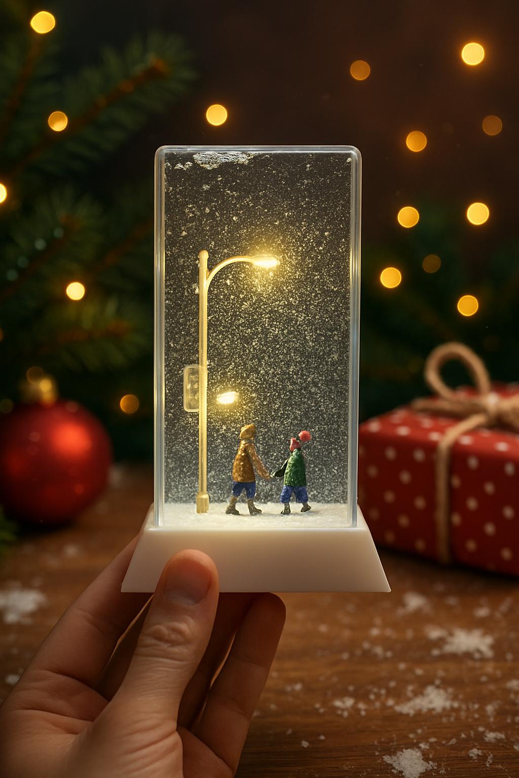 Sevgililer Tasarımlı Sokak Lambaları Kar Küresi