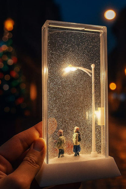 Sevgililer Tasarımlı Sokak Lambaları Kar Küresi